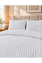 Nevora Double Satin Duvet Cover Set 80% Cotton 20% Polyester 4 Pieces Striped - 2