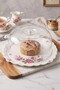 Square Ceramic Cake Pan with Mica Lid and Rose Pattern