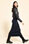 One Shoulder Asymmetrical Navy Blue Dress - 4