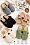 3-Piece Women's Plush House Slippers Mixed Pack – Soft Teddy Texture, Buckle-Strapped, Comfortable and Stylish Daily Home Slippers