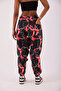 Women's Red Lightning Patterned Basic Jogger Pants - 5