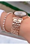 Rose Gold Color Steel Strap Women's Wristwatch – Elegant Round Case Modern Stylish Design – Bracelet Included Gift - 5