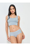Solid Texture Padded Non Wired Longline Croptop - 2