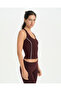 Chestnut Contrast Ribbed Swimmer Blouse - 5