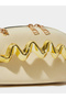 Gold Zip-Closure Acrylic Clutch With Gold Tone Accent - 2