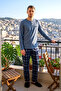 Men's Plaid Pattern Suprem Pajama Set 2318 Blue - 2