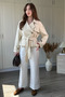 Short Beige Trench Coat with Buttons and Belt - 5