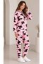 Women's Pink Camouflage Patterned Hooded Knaguru Sweatpants with Side Pockets - 3