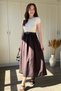 Belted Short Sleeve Ribbed Poplin Midi Cream Dress - 6