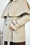 Women's Mobile Cape Detailed Short Trench Coat Beige - 6
