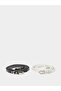 Pack Of 2 Multi-Color Studded Skinny Belts
