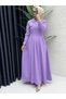 Women's Chic and Elegant Modest Lilac Dress