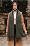 Sim Detailed Shoulder Shawl Khaki
