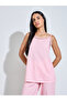 Pink Polka Dot Lace Detail Strappy Cami And Straight Leg Pants Pyjama Set - 2