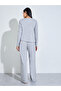 Grey Solid Button-Up Shirt And Wide Leg Pants Pyjama Set - 5