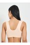 Solid Lace Patchwork Padded Non Wired Bulk Front Regular Bra - 4