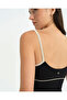 Black Contrast Ribbed Strap Blouse - 4