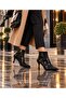 Baytuluk Bt-S8 Black Patent Leather Pointed Toe 8 cm High Heel Stiletto Women's Boots - 3