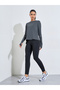 Charcoal Solid Active Long Sleeve Top With Thumbholes - 2