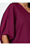 Purple V-Neck 3/4 Sleeve Top - 3