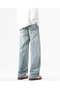 Men Retro Washed Loose Drawstring Jeans - 3