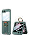 Galaxy Z Flip 6 Case with Camera Protection and Ring Carbon Design Senk Flip Ring on the Phone Case - 4