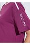 Burgundy Slogan Print Short Sleeves Sleep T-Shirt Dress - 3