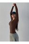 Brown Ribbed Long-Sleeve Top - 3