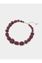 Purple Raffia Beaded Necklace