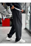 Black Washed Pipe Leg Sweatpants Tw-7089 - 3