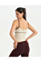 Cream Contrast Piping Strap Blouse - 2
