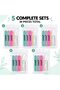 SunShine Complete Manicure Set, Pack of 5 – 30-Piece Nail Care Kit with 15 Mini Nail Files, 10 Dual-Ended Wooden Cuticle Sticks and 5 Nail Cleaning Brushes - 3