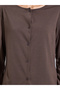 Brown Solid Button-Up Shirt And Wide Leg Pants Pyjama Set - 4