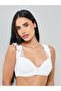 Solid Lace Patchwork Padded Non Wired Bulk Front Regular Bra