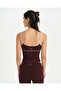 Chestnut Contrast Ribbed Strap Blouse - 2