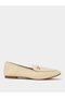 Beige Raffia Woven Flat Loafers