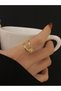 Gold Adjustable Ring With Zircon - 3