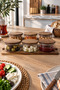 6-Piece 400 ml Glass Breakfast Set – Round Presentation Set with Acacia Lid and Acacia Wooden Tray - 3