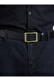 Black Solid Belt With Square Buckle - 3