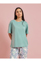 Multi-Color Solid T-Shirt And All Over Print Pants Pyjama Set - 2