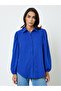Dark Blue Regular Fit Button-Up Shirt With Pockets - 3