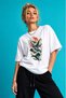 Unisex Women's Men's Regular 100% Cotton Printed Crew Neck Short Sleeve T-Shirt White-Tidebound