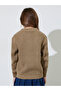 Girls Beige Textured Knit Pullover Sweater - 5