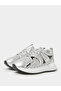 Silver Mesh Details Lace-Up Sports Sneakers - 2