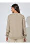 Beige Solid Round Neck Regular Fit Sweatshirt - 5
