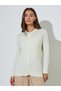 Off White Cable Knit Button Up Cardigan - 3