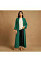 Scatter Rhinestone Kimono Belted Long Abaya Cardigan