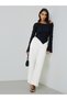 Beige Wide-Leg Pleated Trousers - 2