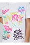 Girls Off White Graphic Print Short Sleeves T-Shirt - 3