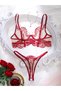 Black Floral Embroidered Bralette And Thong Lingerie Set - 6